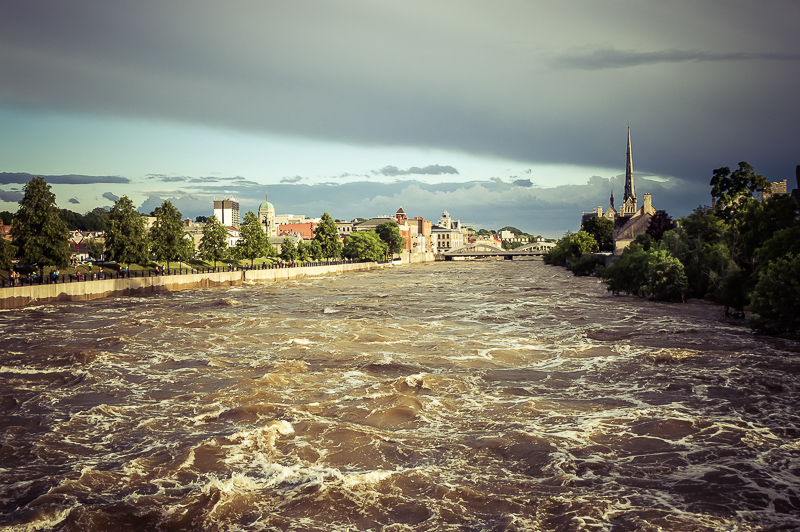 High water of the Grand River, Cambridge Ontario