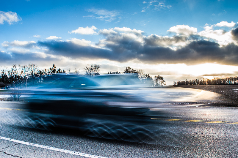 Car with motion blur
